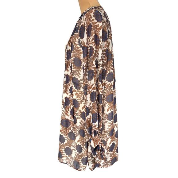 NWT Hayden Los Angeles Mini Dress Large Retro Floral Print Tie Neck - Picture 4 of 8